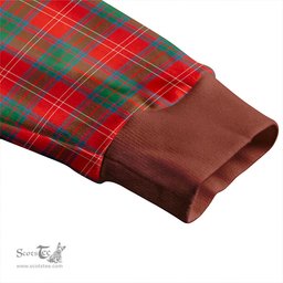 Scottish Chisholm Ancient Clan Crest Tartan V neck Knitted Fleece Cardigans