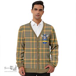 Scottish Blackwood Weathered Clan Crest Tartan V neck Knitted Fleece Cardigans