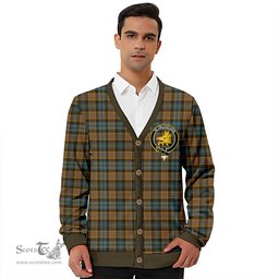 Scottish Campbell of Breadalbane Weathered 2 Clan Crest Tartan V neck Knitted Fleece Cardigans
