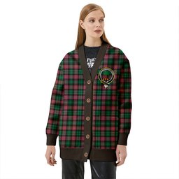 Scottish Cairns of Finavon Ancient Clan Crest Tartan V neck Knitted Fleece Cardigans