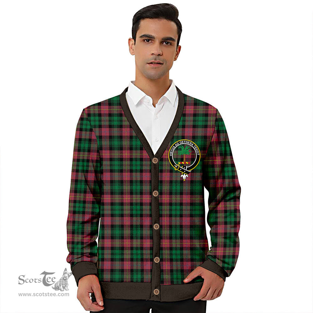Scottish Cairns of Finavon Ancient Clan Crest Tartan V neck Knitted Fleece Cardigans