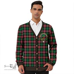 Scottish Cairns of Finavon Ancient Clan Crest Tartan V neck Knitted Fleece Cardigans