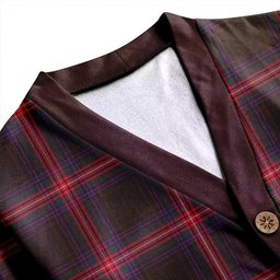 Scottish Braveheart Warrior (Watt #2) Weathered Clan Crest Tartan V neck Knitted Fleece Cardigans