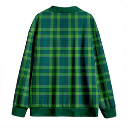 Scottish Blackwood Modern Clan Crest Tartan V neck Knitted Fleece Cardigans