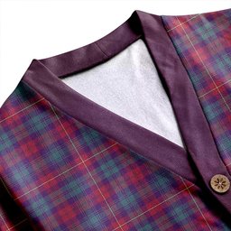 Scottish Cairns of Finavon Weathered Clan Crest Tartan V neck Knitted Fleece Cardigans