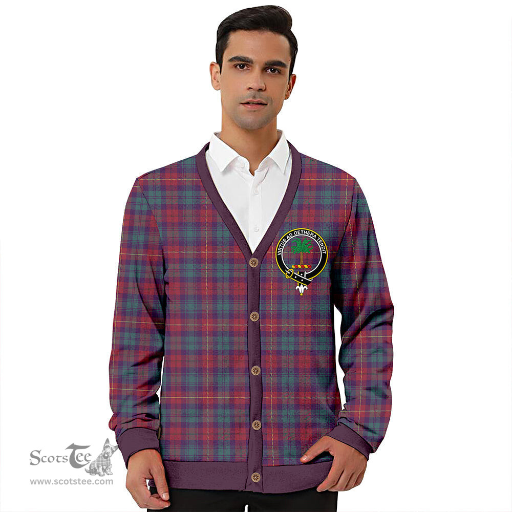 Scottish Cairns of Finavon Weathered Clan Crest Tartan V neck Knitted Fleece Cardigans