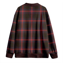 Scottish Braveheart Warrior (Wate #2) Weathered Clan Crest Tartan V neck Knitted Fleece Cardigans