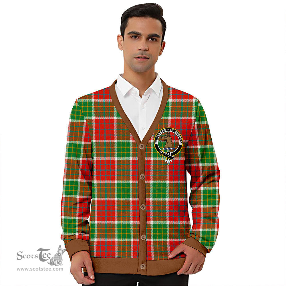 Scottish Blackie Ancient Clan Crest Tartan V neck Knitted Fleece Cardigans
