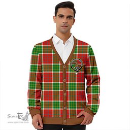 Scottish Blackie Ancient Clan Crest Tartan V neck Knitted Fleece Cardigans