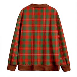 Scottish Bruce Ancient Clan Crest Tartan V neck Knitted Fleece Cardigans