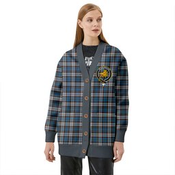 Scottish Campbell of Inveraray Modern 2 Clan Crest Tartan V neck Knitted Fleece Cardigans