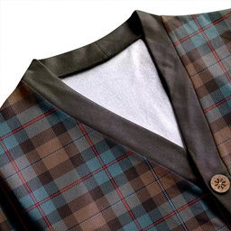 Scottish Campbell of Cawdor Weathered 2 Clan Crest Tartan V neck Knitted Fleece Cardigans