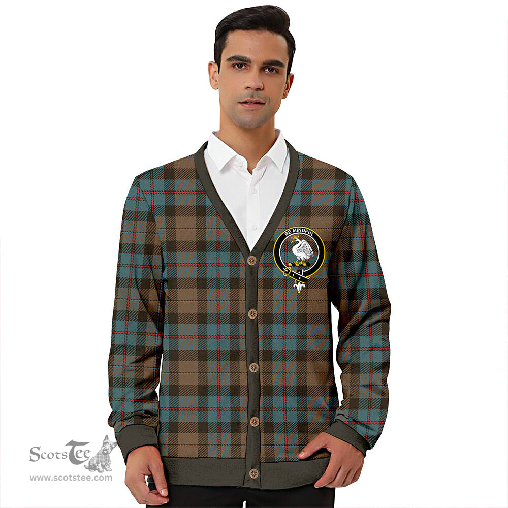 Scottish Campbell of Cawdor Weathered 2 Clan Crest Tartan V neck Knitted Fleece Cardigans