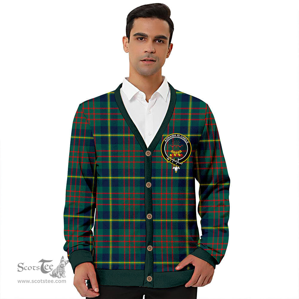 Scottish Cameron of Lochiel Hunting Modern 2 Clan Crest Tartan V neck Knitted Fleece Cardigans