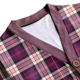 Scottish Cameron of Erracht Dress #2 Weathered 2 Clan Crest Tartan V neck Knitted Fleece Cardigans