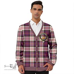 Scottish Cameron of Erracht Dress #2 Weathered 2 Clan Crest Tartan V neck Knitted Fleece Cardigans