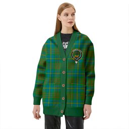 Scottish Cameron of Lochiel Hunting Ancient 2 Clan Crest Tartan V neck Knitted Fleece Cardigans