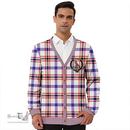 Scottish Boswell Dress Modern Clan Crest Tartan V neck Knitted Fleece Cardigans