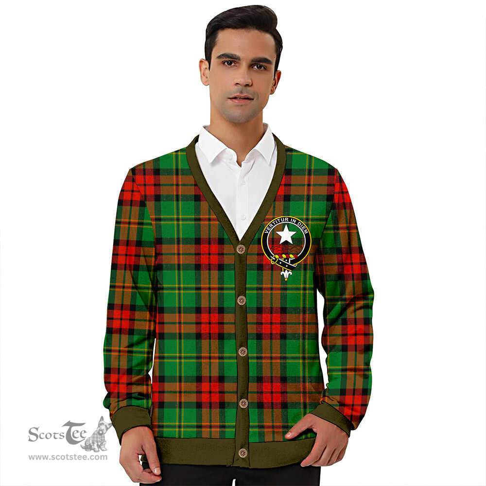 Scottish Blackstock Hunting Ancient Clan Crest Tartan V neck Knitted Fleece Cardigans