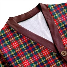 Scottish Christie Modern Clan Crest Tartan V neck Knitted Fleece Cardigans
