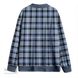 Scottish Clark Ancient Clan Crest Tartan V neck Knitted Fleece Cardigans