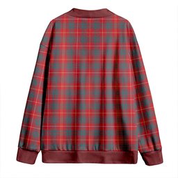 Scottish Bruce Weathered Clan Crest Tartan V neck Knitted Fleece Cardigans
