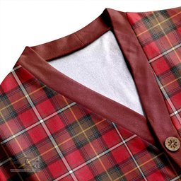 Scottish Boyd Weathered Clan Crest Tartan V neck Knitted Fleece Cardigans