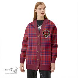 Scottish Cameron of Locheil Weathered 2 Clan Crest Tartan V neck Knitted Fleece Cardigans
