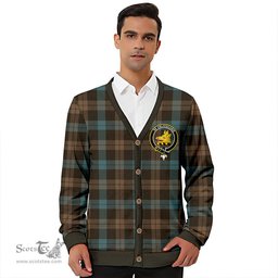 Scottish Campbell of Lochawe Weathered 2 Clan Crest Tartan V neck Knitted Fleece Cardigans