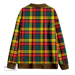 Scottish Buchanan Modern Clan Crest Tartan V neck Knitted Fleece Cardigans