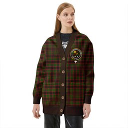Scottish Buchan Modern Clan Crest Tartan V neck Knitted Fleece Cardigans