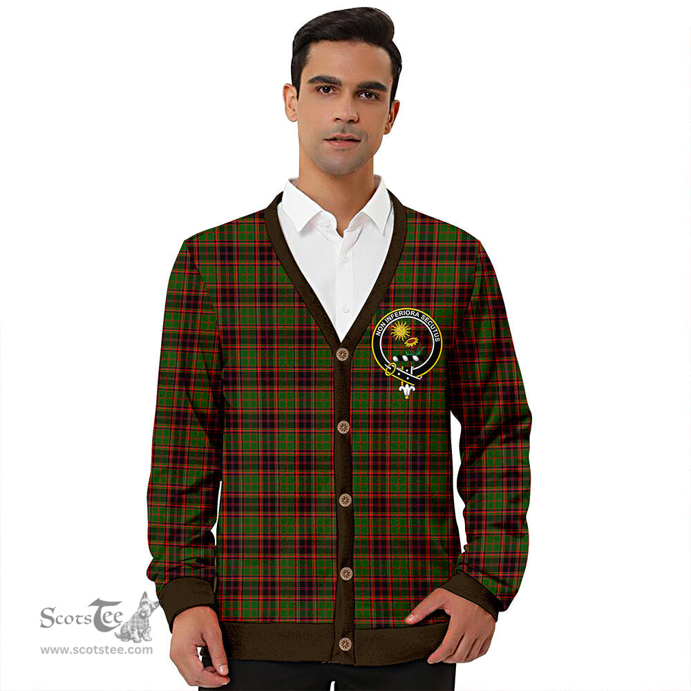 Scottish Buchan Modern Clan Crest Tartan V neck Knitted Fleece Cardigans