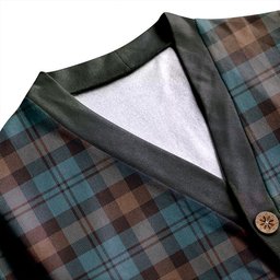 Scottish Campbell of Glenlyon Weathered 2 Clan Crest Tartan V neck Knitted Fleece Cardigans
