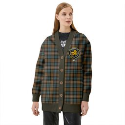 Scottish Campbell of Argyll Weathered 2 Clan Crest Tartan V neck Knitted Fleece Cardigans