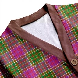 Scottish Bowie Ancient Clan Crest Tartan V neck Knitted Fleece Cardigans
