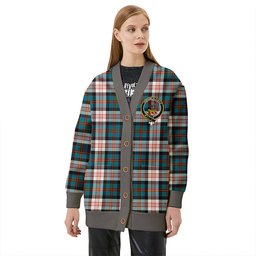 Scottish Cameron of Erracht Dress Ancient 2 Clan Crest Tartan V neck Knitted Fleece Cardigans