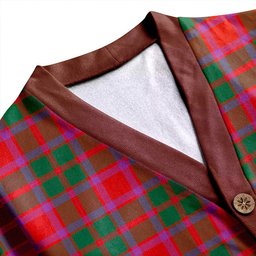 Scottish Caledonian (MacKintosh #3) Ancient Clan Crest Tartan V neck Knitted Fleece Cardigans