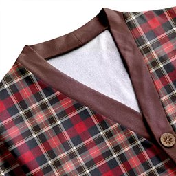 Scottish Bruce of Kinnaird Weathered Clan Crest Tartan V neck Knitted Fleece Cardigans