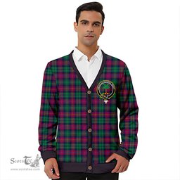 Scottish Cairns of Finavon Modern Clan Crest Tartan V neck Knitted Fleece Cardigans