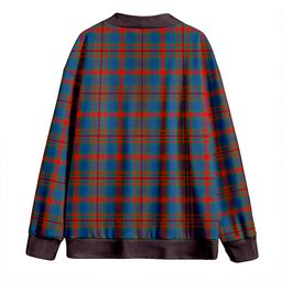 Scottish Carnegie Modern Clan Crest Tartan V neck Knitted Fleece Cardigans