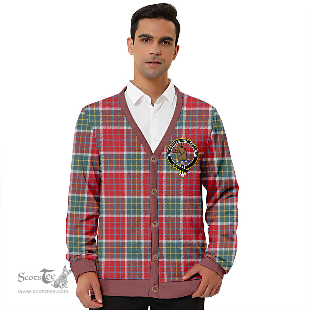 Scottish Blackie Weathered Clan Crest Tartan V neck Knitted Fleece Cardigans