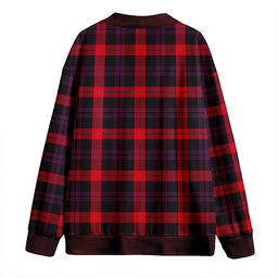 Scottish Brown (Broun) Modern Clan Crest Tartan V neck Knitted Fleece Cardigans