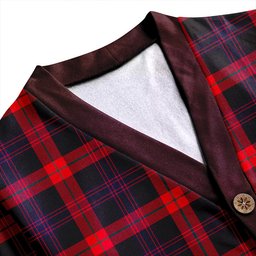 Scottish Brown (Broun) Modern Clan Crest Tartan V neck Knitted Fleece Cardigans