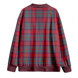 Scottish Caledonian (MacKintosh #3) Weathered Clan Crest Tartan V neck Knitted Fleece Cardigans