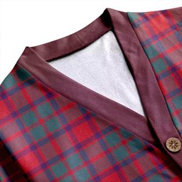 Scottish Caledonian (MacKintosh #3) Weathered Clan Crest Tartan V neck Knitted Fleece Cardigans