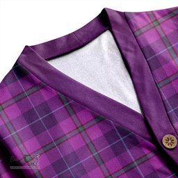 Scottish Bryson Weathered Clan Crest Tartan V neck Knitted Fleece Cardigans