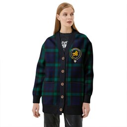 Scottish Campbell of Glenlyon Modern 2 Clan Crest Tartan V neck Knitted Fleece Cardigans