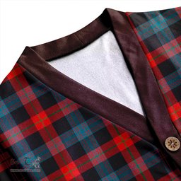 Scottish Brown (Broun) Ancient Clan Crest Tartan V neck Knitted Fleece Cardigans
