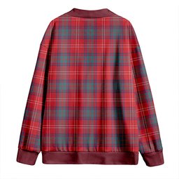 Scottish Chisholm Weathered Clan Crest Tartan V neck Knitted Fleece Cardigans