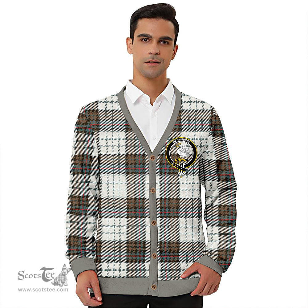 Scottish Campbell of Cawdor Dress Weathered 2 Clan Crest Tartan V neck Knitted Fleece Cardigans